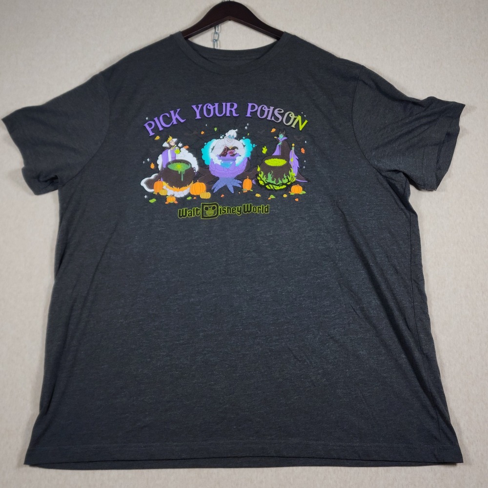 Disney Villains Pick Your Poison WDW Charcoal Graphic Tee 2XL Halloween Ursula